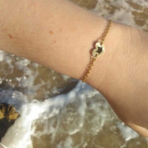 Pulseira Coração Cabeça de Gatinho