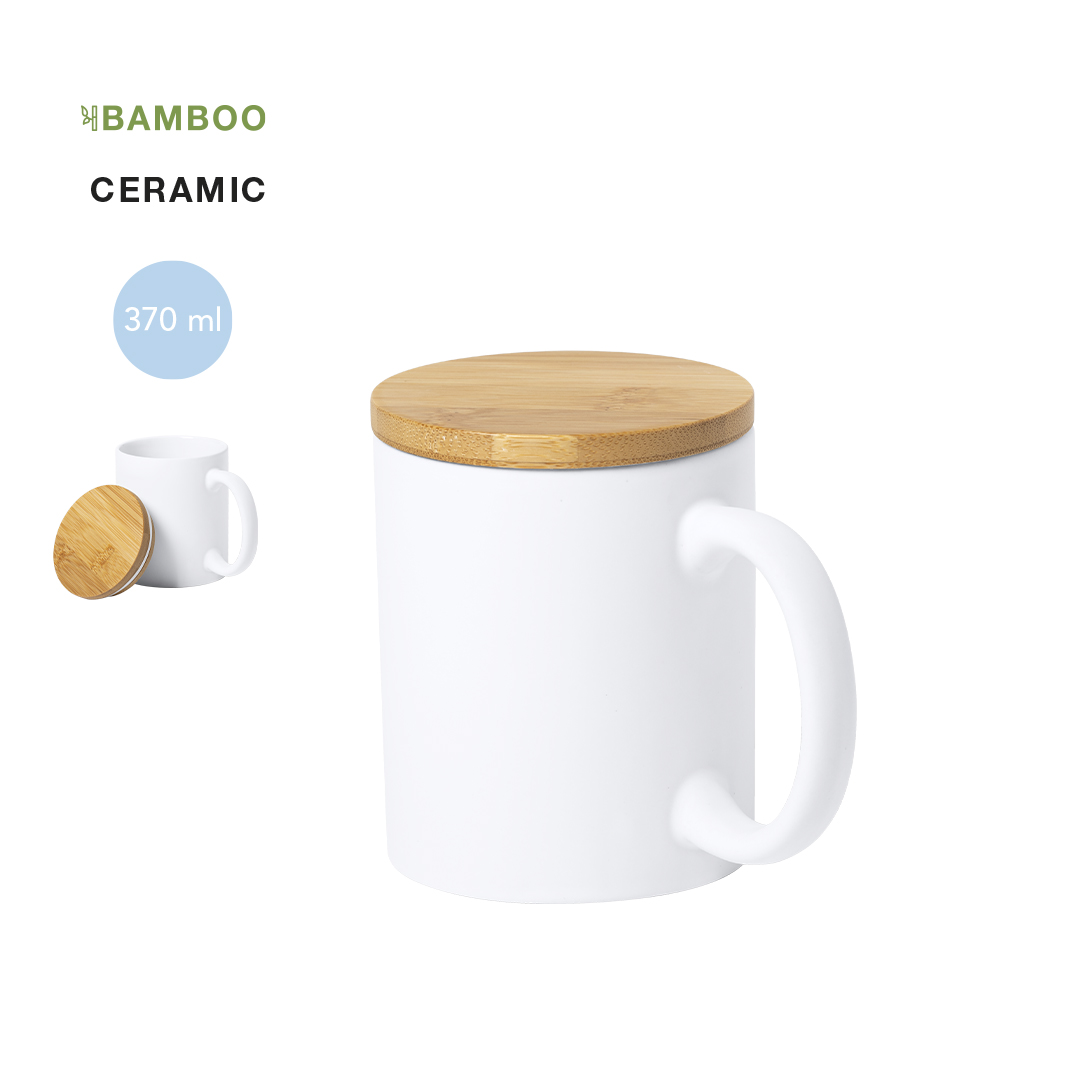 Caneca com tampa em bambu 370ml - Image 2