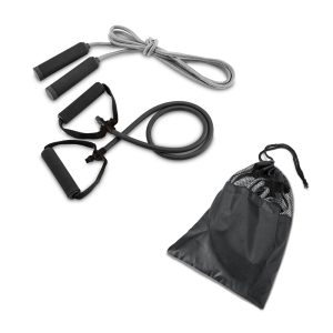 Conjunto Fitness Composto por Elástico e Corda de Pular
