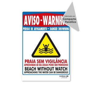 Placa – Praia Fluvial sem Vigilância