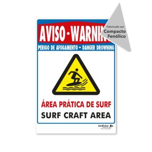 Placa – Área de Prática de Surf