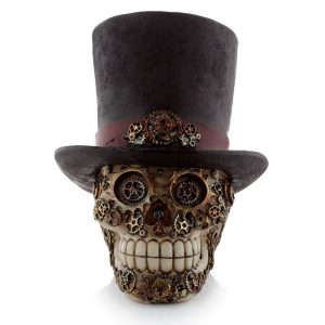 Caveira de Decoração Estilo Punk com Chapéu