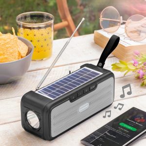 Coluna sem Fios com Carregamento Solar e Lanterna Led